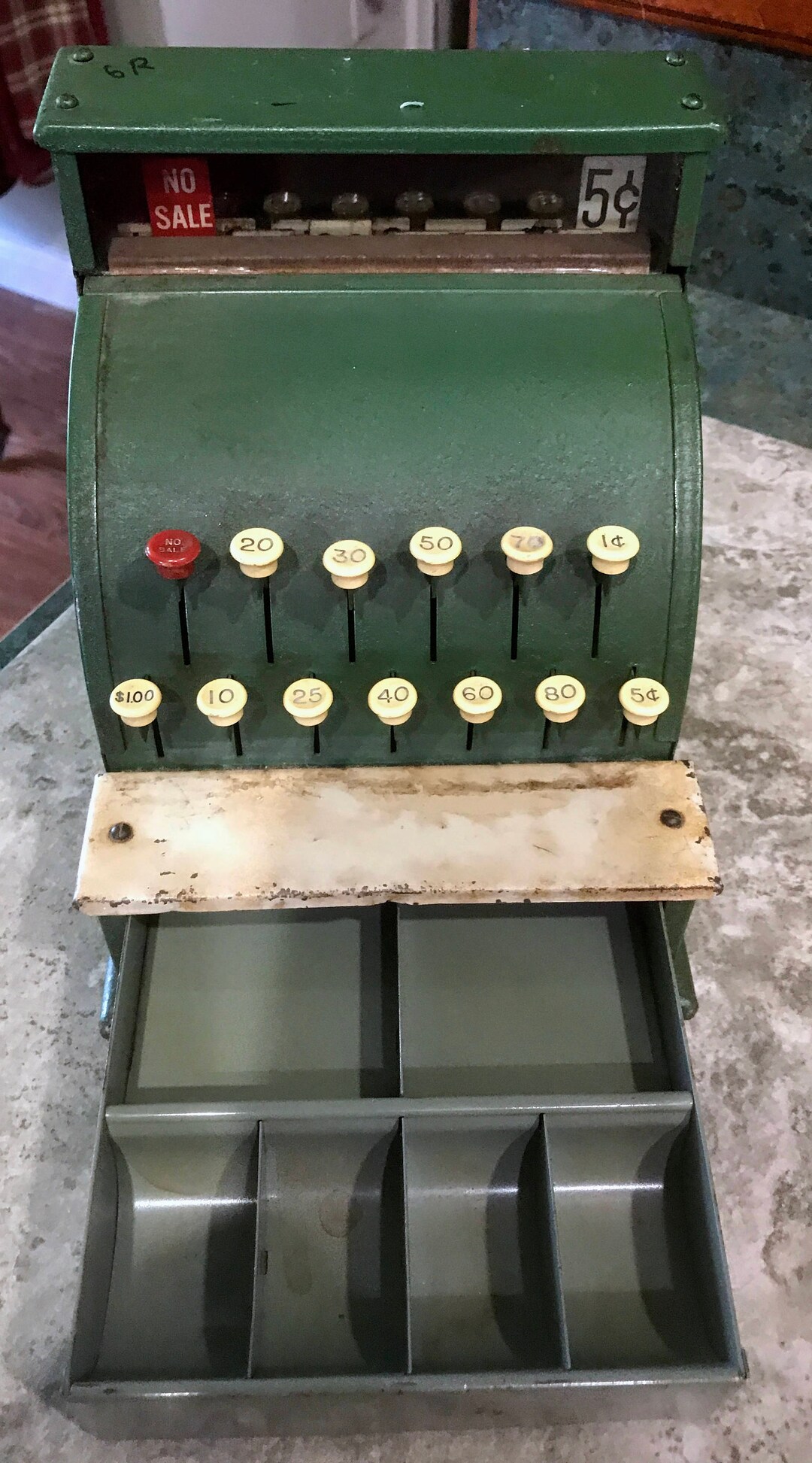 アンティーク雑貨 USA VINTAGE TOY REGISTER work! Vintage Toy Tin Cash Register 1950 Era - Etsy