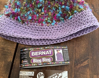 Adult Hat Bernat Bling Bling and Sugar and Cream Yarn Etsy