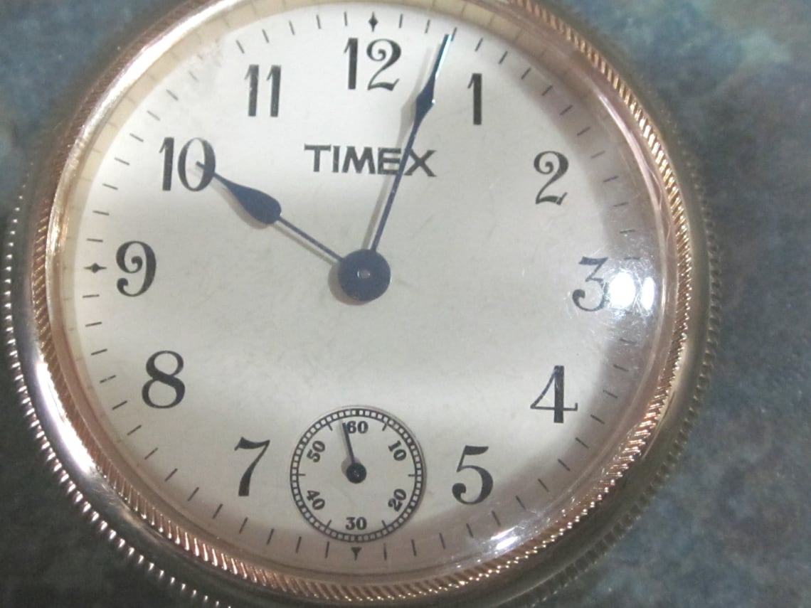 Timex Pocket Watch Gold Tone 1970's Etsy