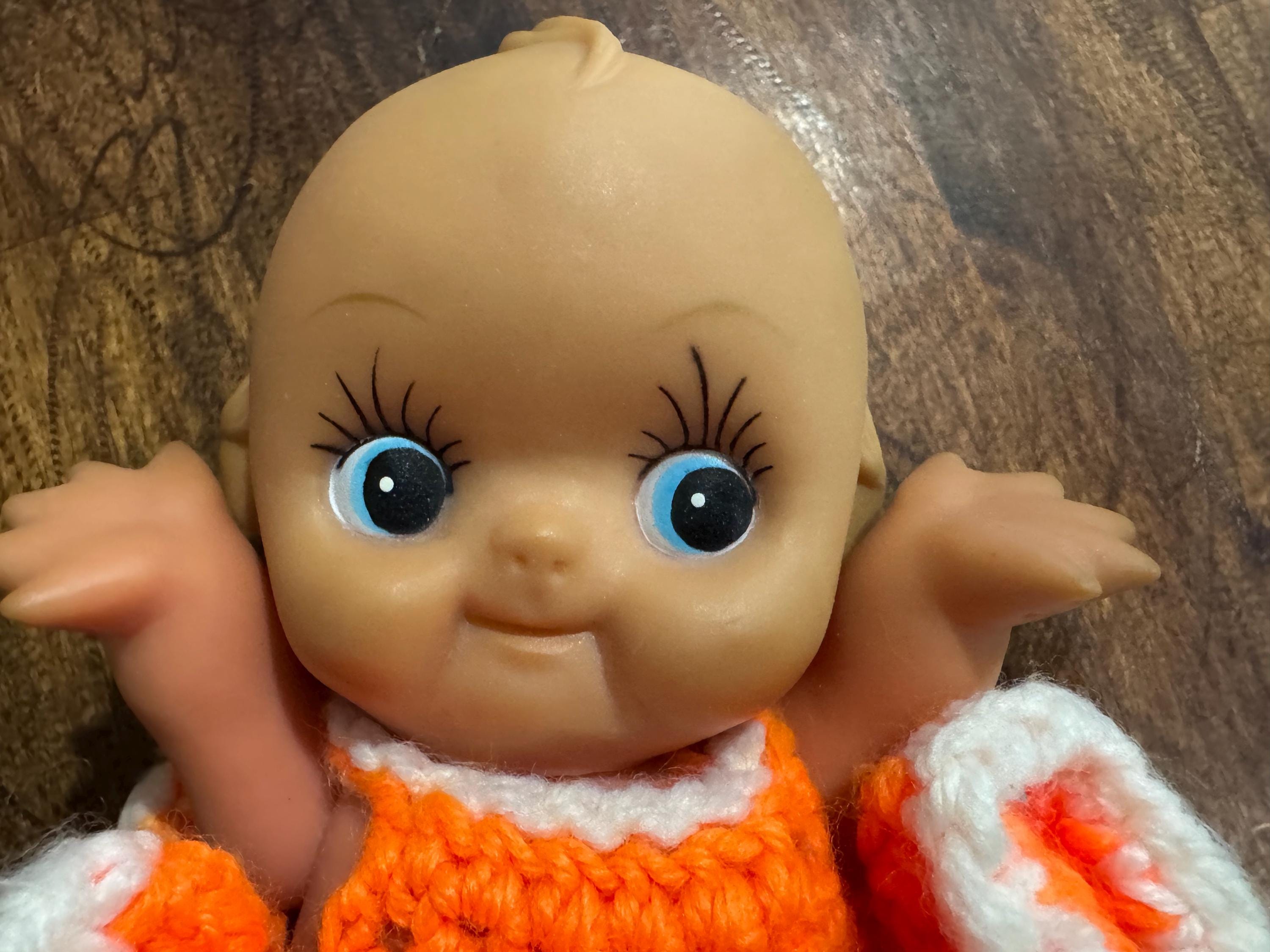 7 1/2 Inch Kewpie Doll With Orange and White Outfit Jointed - Etsy