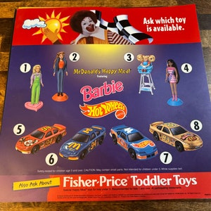 1998 Very Rare Mcdonalds Barbie Hotwheel Translite - Etsy