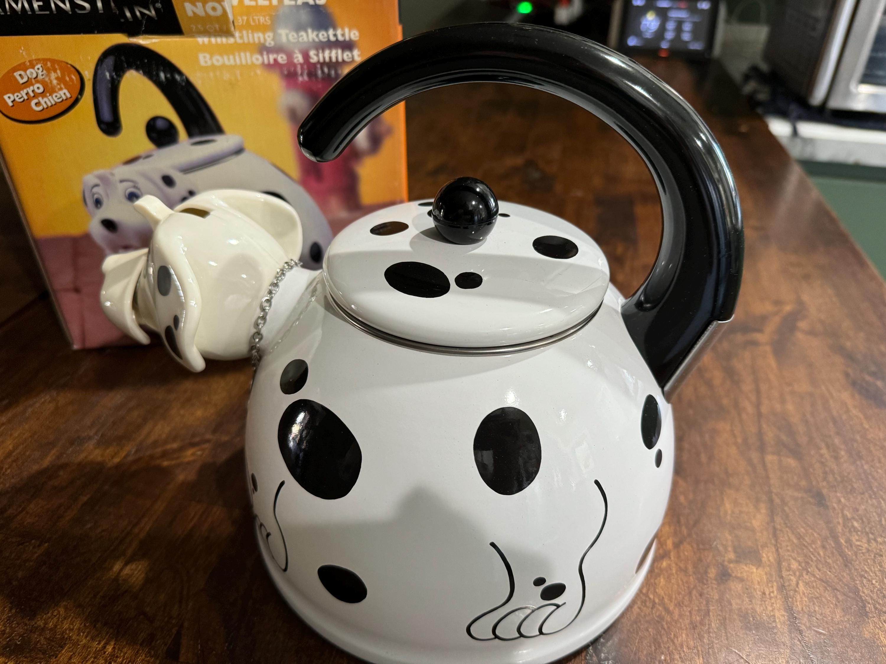 Kamenstein Dalmatian Dog Whistling Tea Kettle Never Used Includes