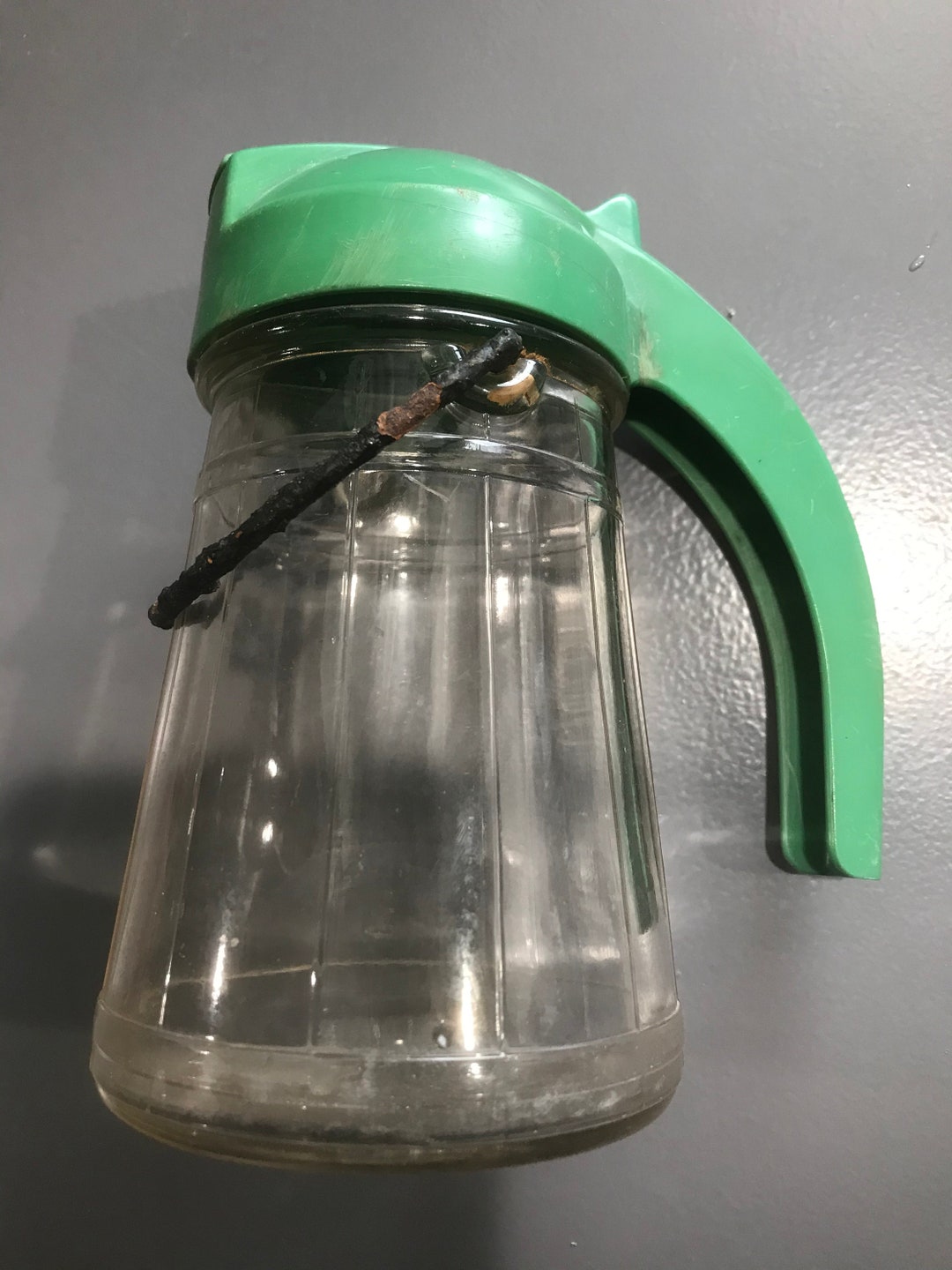 Vintage Syrup Dispenser Green Lid 1950 Era Etsy