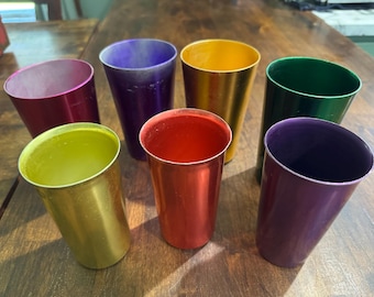 1950's Qty of 7 Aluminum Anodized Tumblers