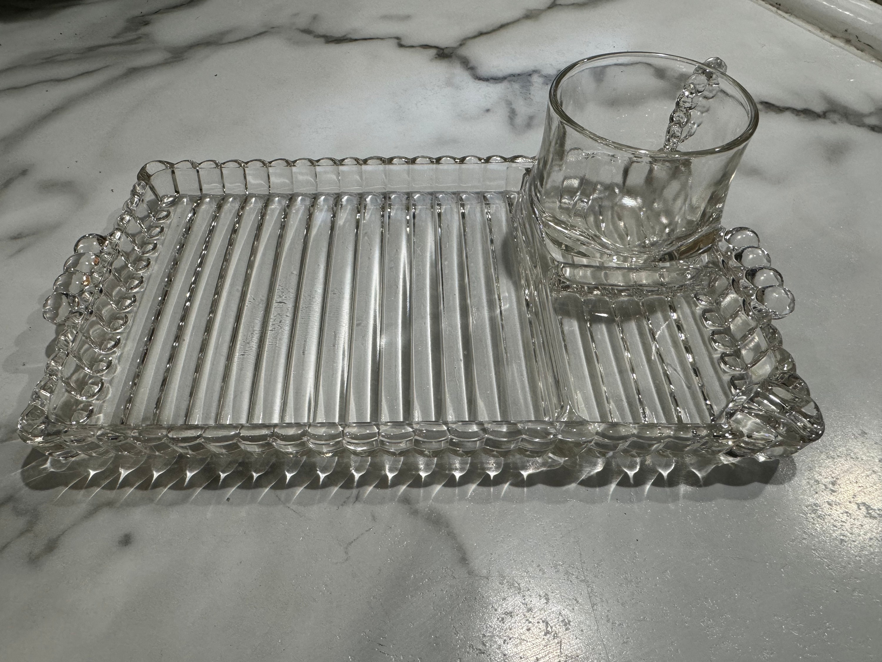 1940's - 50s Hazel Atlas Smoke, Sip and Snack Tray - Etsy