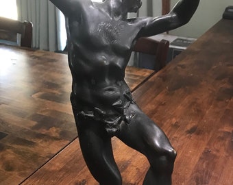 Augusto Rivalta (Italian 1835-1925) Dancing Faun Antique Bronze