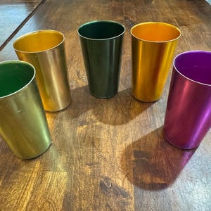 Qty of 5 1950's Bascal Aluminum Anodized Tumblers