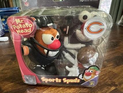 Vintage Mr Potato Head Chicago Bears NFL Sports Spud in Box