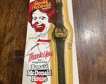Vintage 1984 Official Ronald McDonald House Watch On Card Coca-Cola Fast Food