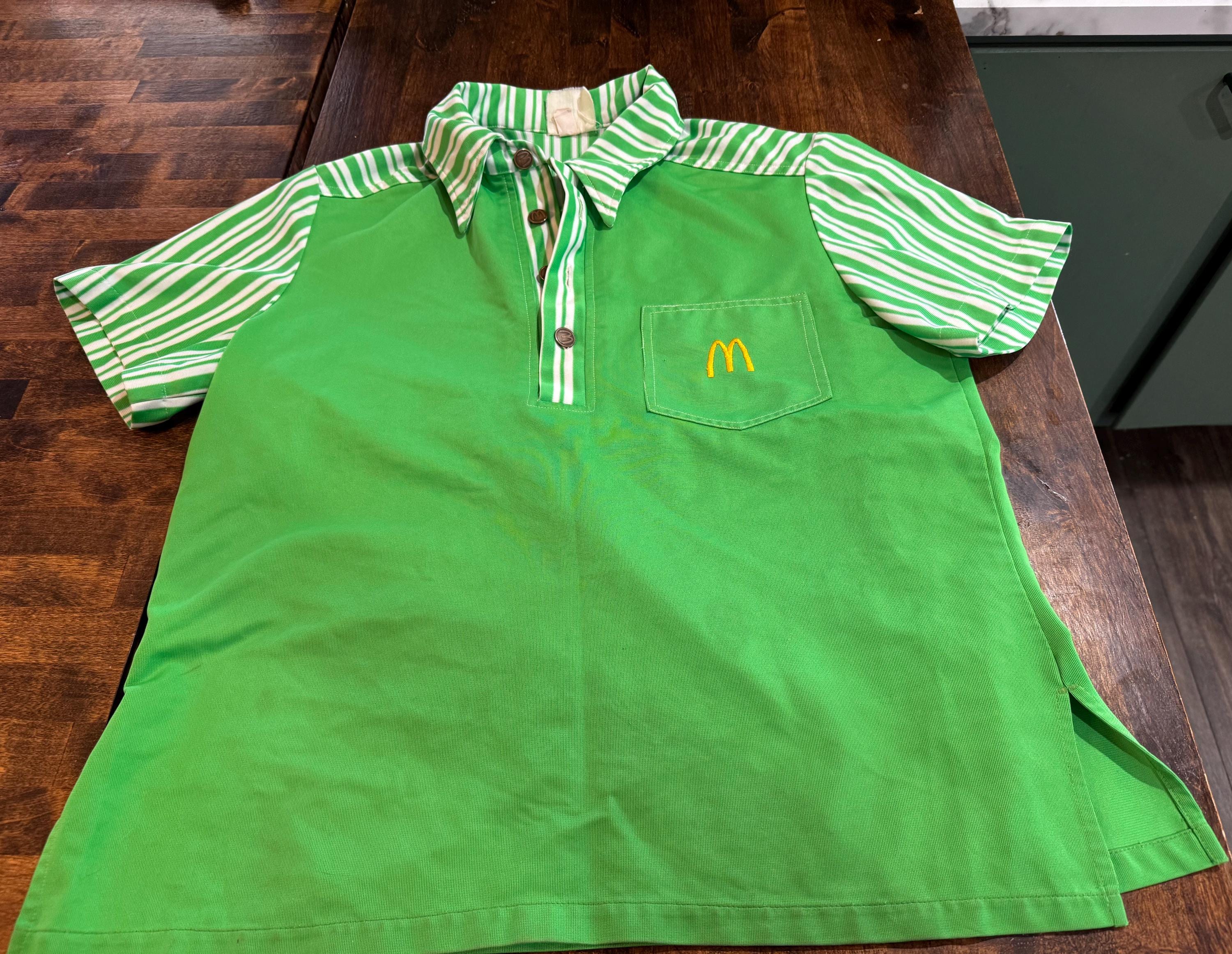 プ*読様 McDonald's ヴィンテージ古着　グリーン ポロシャツ 1970s Rare Mcdonalds Employee Green Uniform Shirt - Etsy