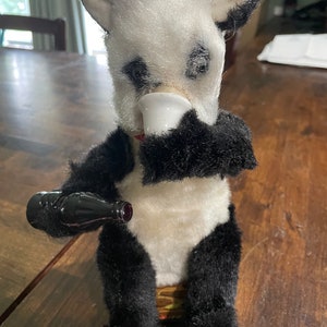 1960s Japan Drinking Cola Panda Tin Litho Battery Operated Toy