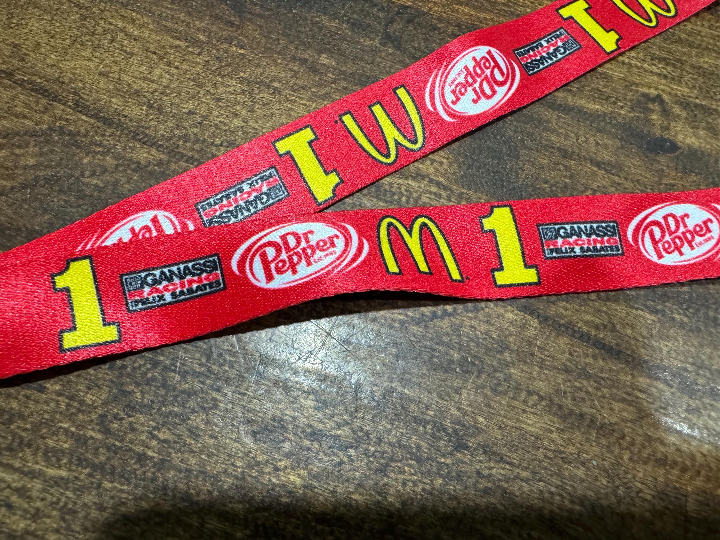 Vintage Felix Sabattes Ganassi Racing Lanyard Mcdonalds Dr Pepper