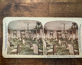 Vintage Early 1900s Polychrome Stereoview Card of the Sunken Gardens in Monte Carlo