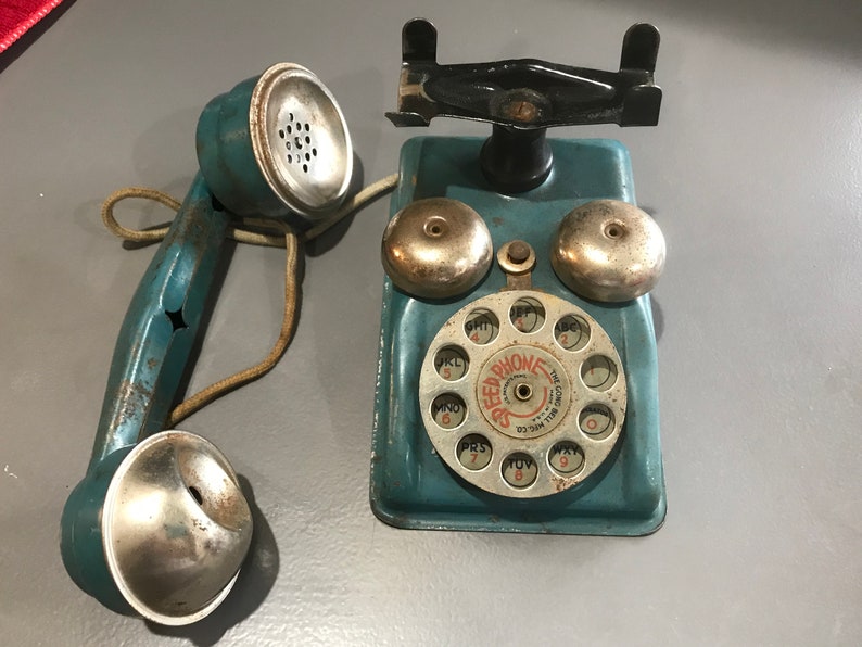 Vintage 1940's Gong Bell Speed Phone Toy Etsy