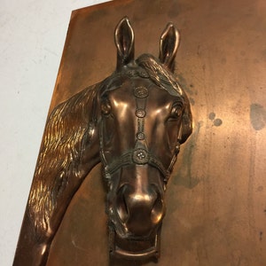 1940's Large Heavy Copper or Brass 3 Dimentional Horse Wall Bust Sculpture image 3