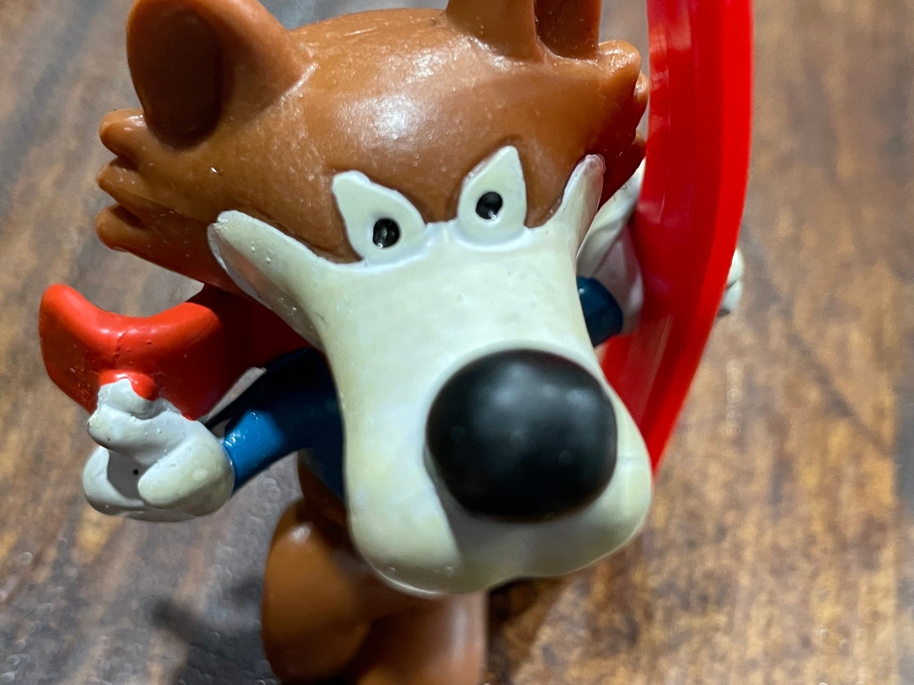 Rare 1984 Vucko Wolf Winter Olympic Mascot Waiting for the Ski