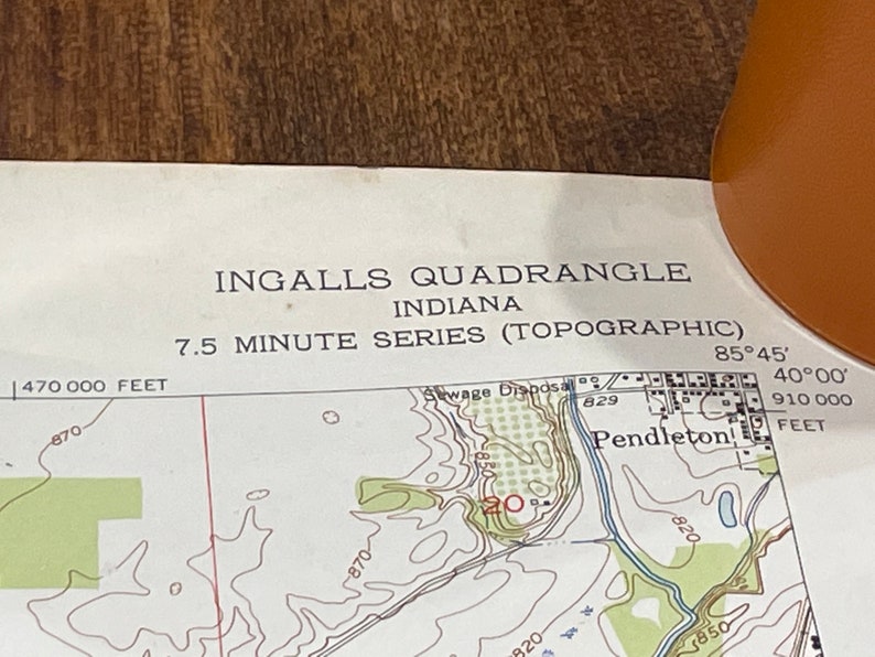 1952 Map of Ingalls Indiana U S Geological Survey Topographic Etsy