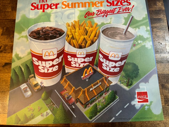 1987 Rare Large Mcdonalds Supersize With Mcdonalds Restaurant