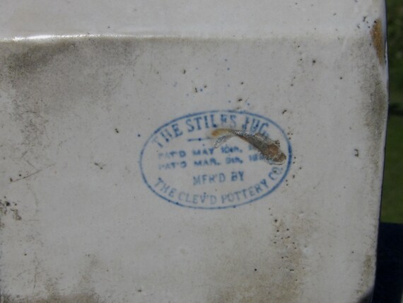 Cleveland Pottery Henry Stiles Rye Whiskey Stoneware Jug 1890 Era