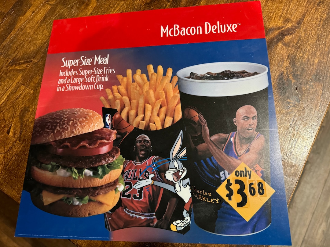 1995 Very Rare Mcdonalds Mcbacon Charles Barkley and Jordan