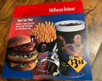 1995 Very Rare Mcdonalds Mcbacon Charles Barkley and Jordan