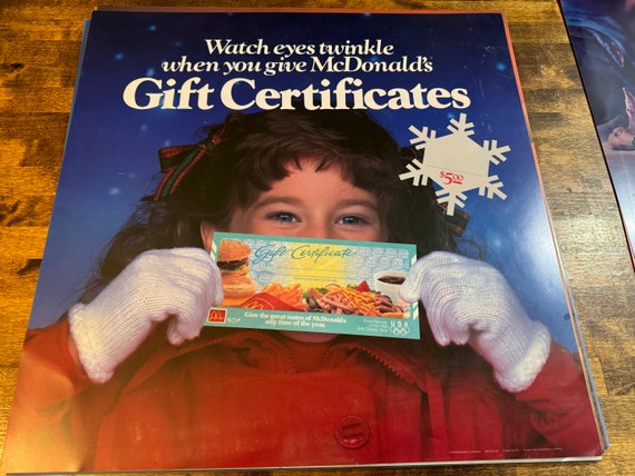1990 Rare Large Mcdonalds Christmas Certificates Translite - Etsy