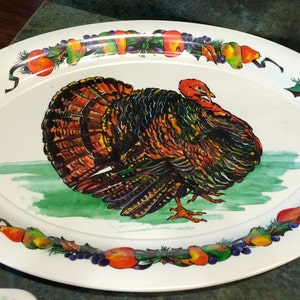 Vintage Melmac Turkey Thanksgiving Platter 1970 Era image 5