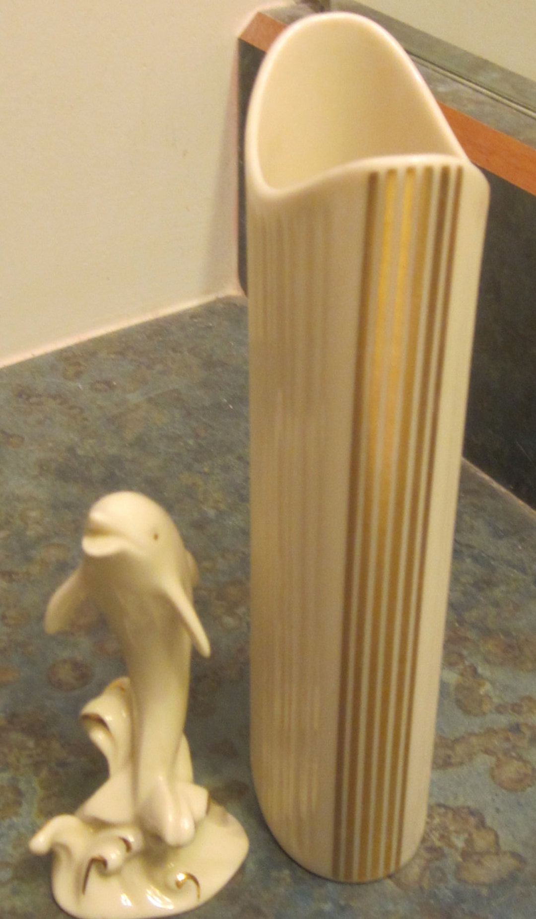 24K Decorated Gold Lenox Vase and 24K Gold Decorated Dolphin Etsy