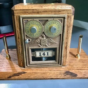 1900&#39;s Antique Post Office Mail Box Door Bank with Ink Pens
