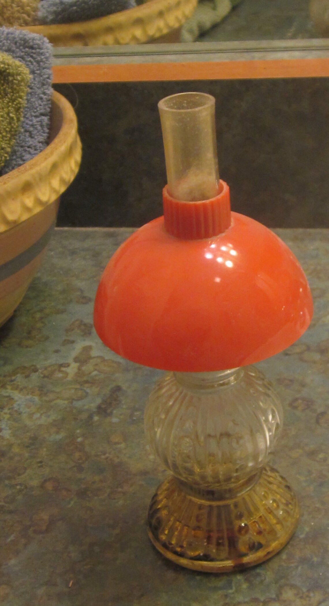 Vintage Lander Oil Lamp Perfume Bottle 7 Inch Red Shade Etsy