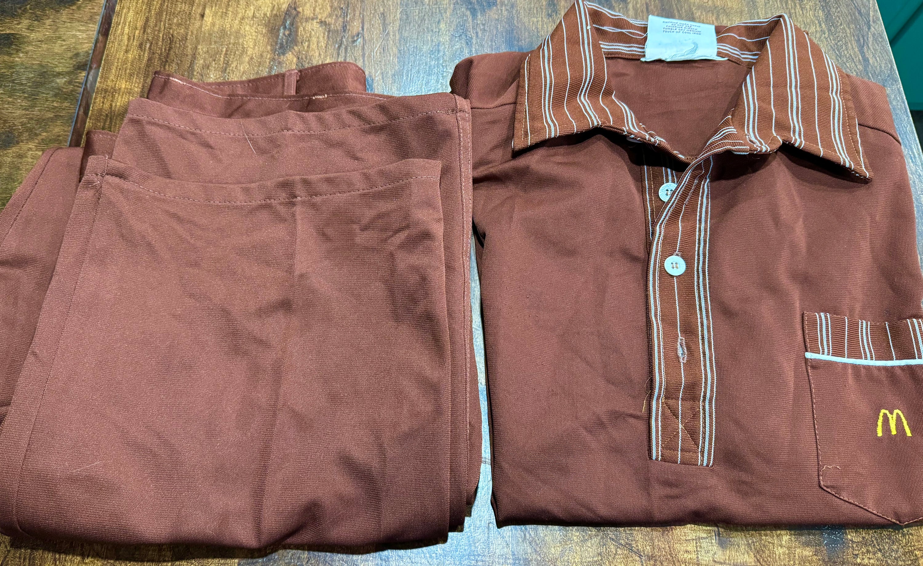 1983 Rare Mcdonalds Employee Uniform Shirt and Pants Stan Herman