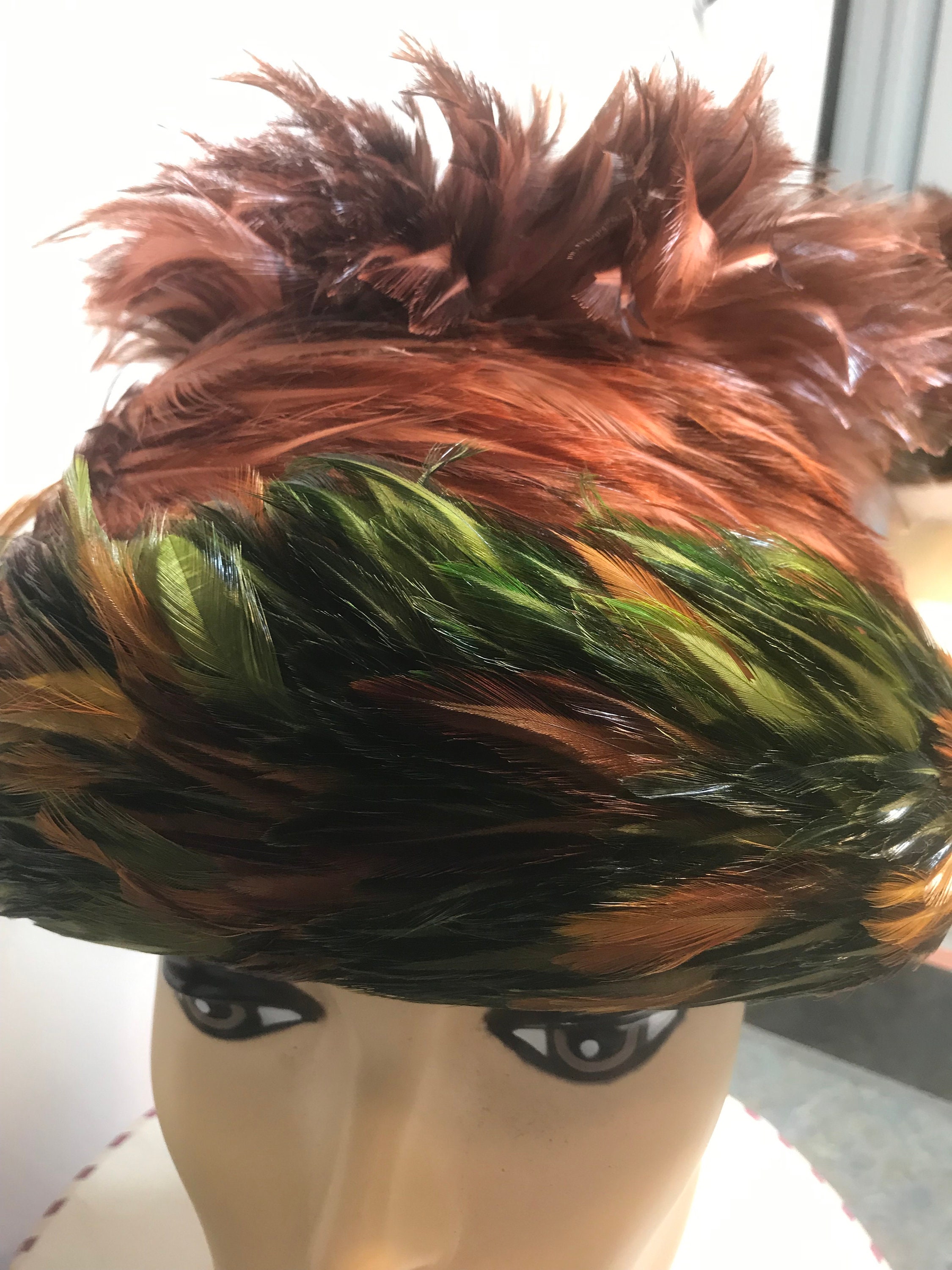 Lazarus Paris Cloche Hat Vintage Vibrant Wild Colors Lazarus Paris Cincinnati Bird  main image 3