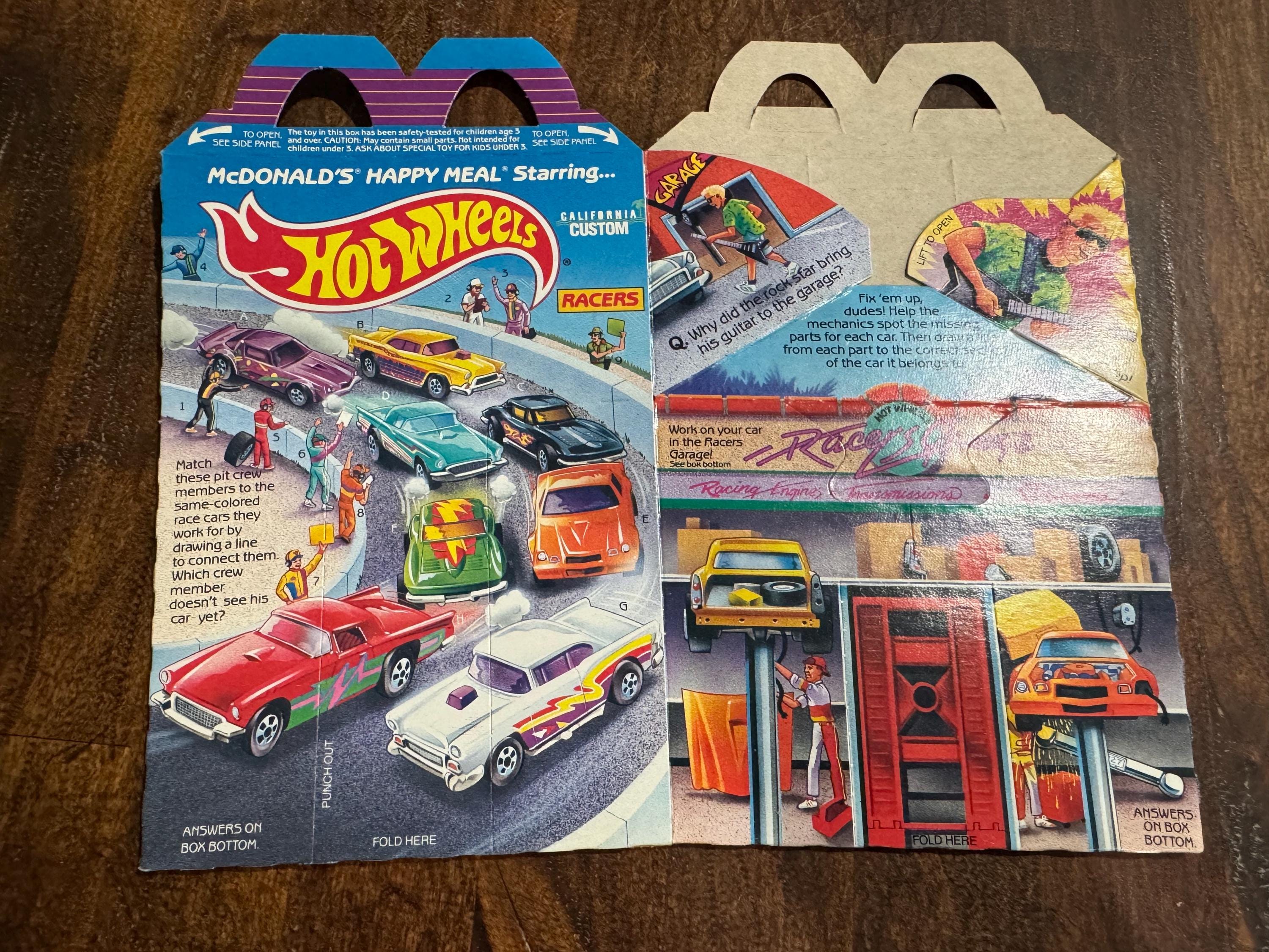 hotwheels ホットウィール　マクドナルド　レーシング　アメトイ Rare 1991 Mcdonalds Hot Wheels Happy Meal Box Unused New Old Stock