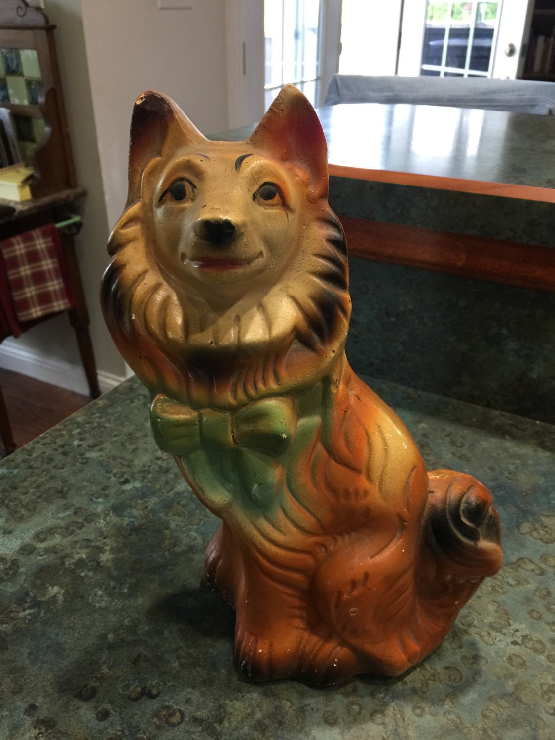 Carnival Chalk Dog Bank 1950 Era Rare 