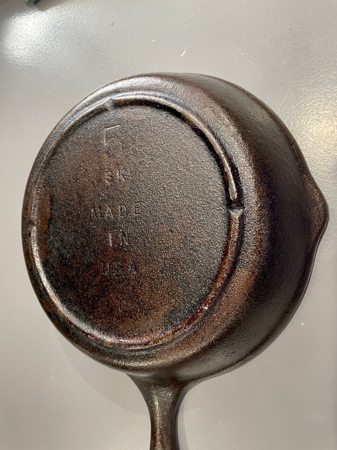 Vintage Lodge SK No. 5 Cast Iron Skillet W/ Heat Ring Made in Etsy