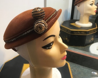 Vintage 1950's Chapeaux Made in France Fascinator Woman's Hat