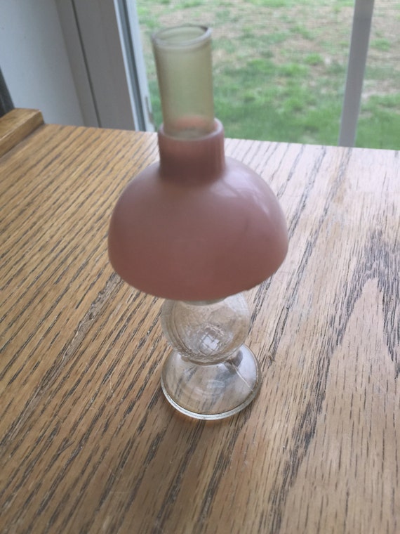 Vintage Lander Oil Lamp Perfume Bottle 4 1/4 " Pink S… Gem