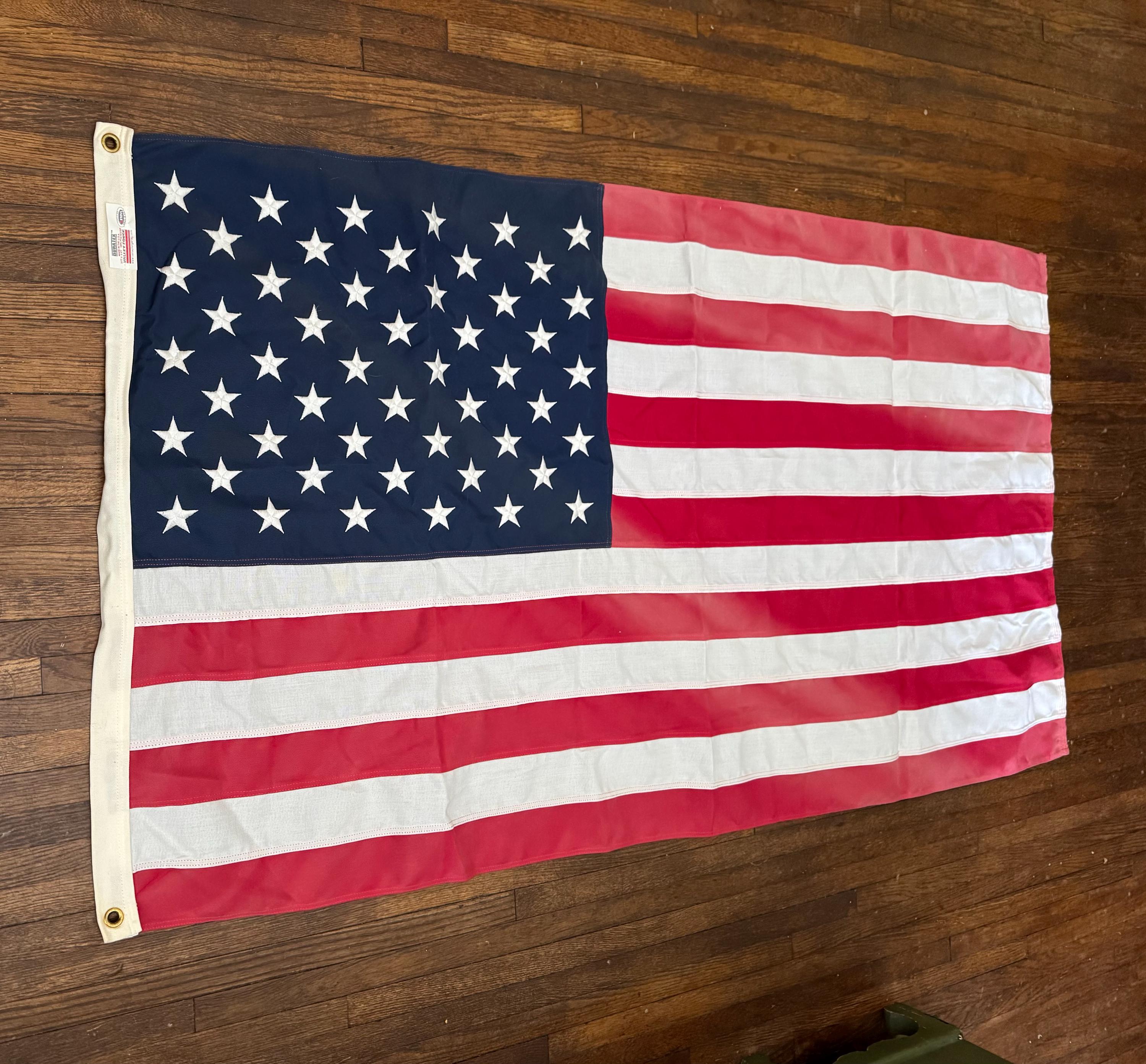 Vintage Duratex Valley Forge Made in USA Flag 3 X Ft 100