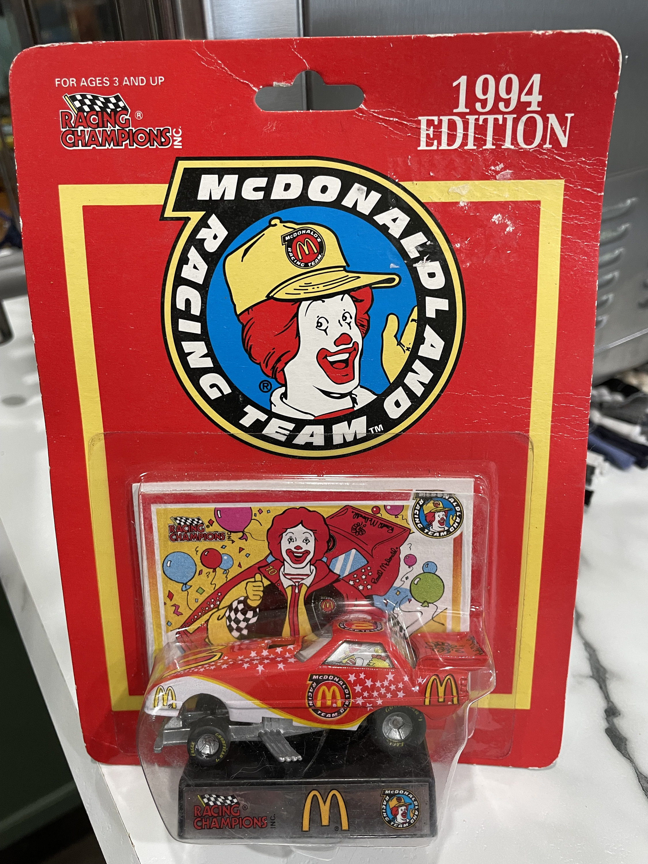 1994 Racing Champions Mcdonald's Ronald Mcdonald Funny Car Mint in
