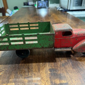 1930s Wyandotte Stake Delivery Hauler Truck Wood Wheels Pressed Steel