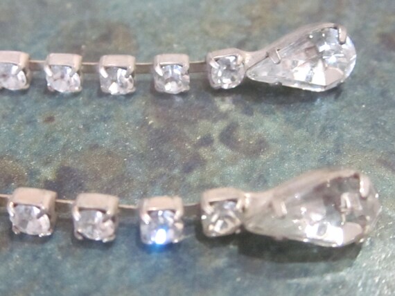 Rhinestone Dangle with Pear Shape Rhinestone at E… - image 2