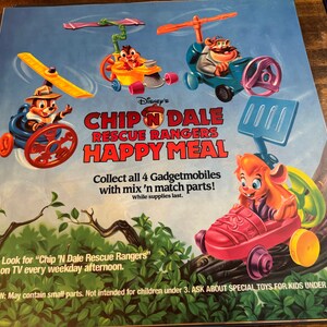 1989 Very Rare McDonalds Chip N Dale Translite