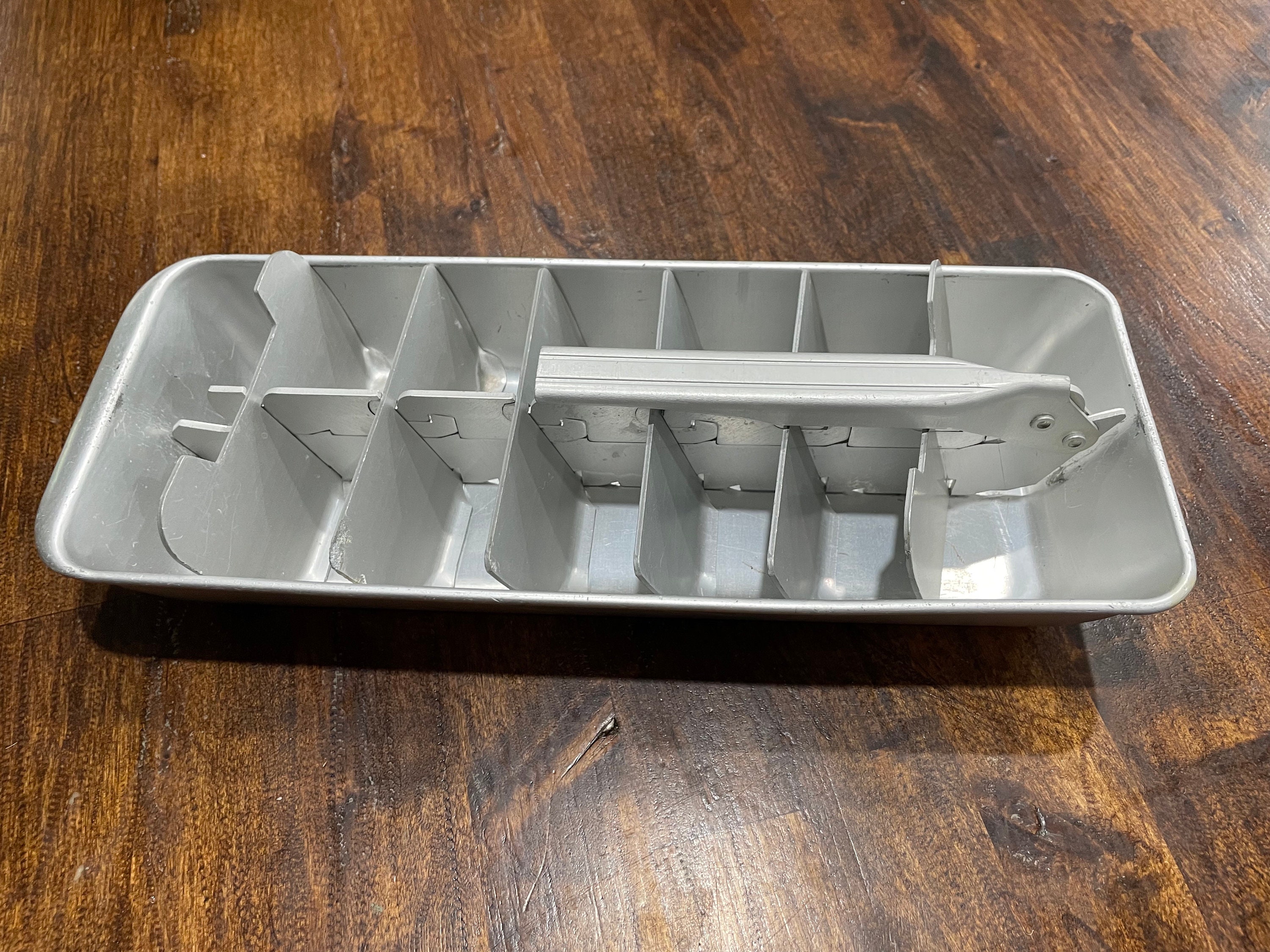Vintage Set of 3 unbranded Old fashioned ice cube trays about 1950's