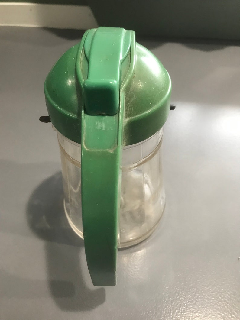 Vintage Syrup Dispenser Green Lid 1950 Era Etsy