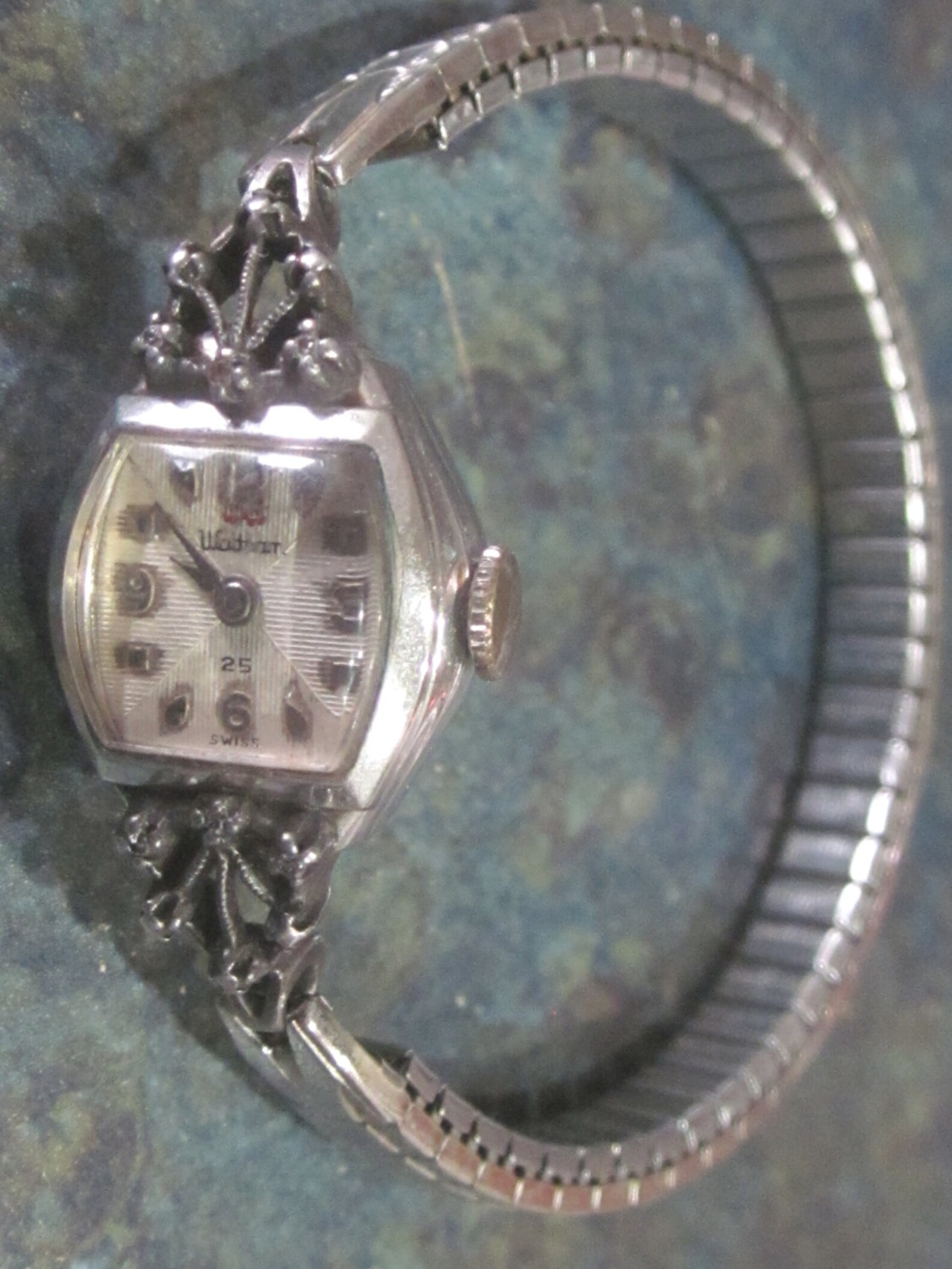 Vintage 10K White RGP Ladies Waltham 25 Jewel Diamond Watch - Etsy