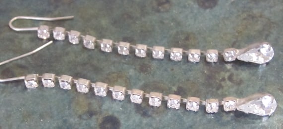 Rhinestone Dangle with Pear Shape Rhinestone at E… - image 1