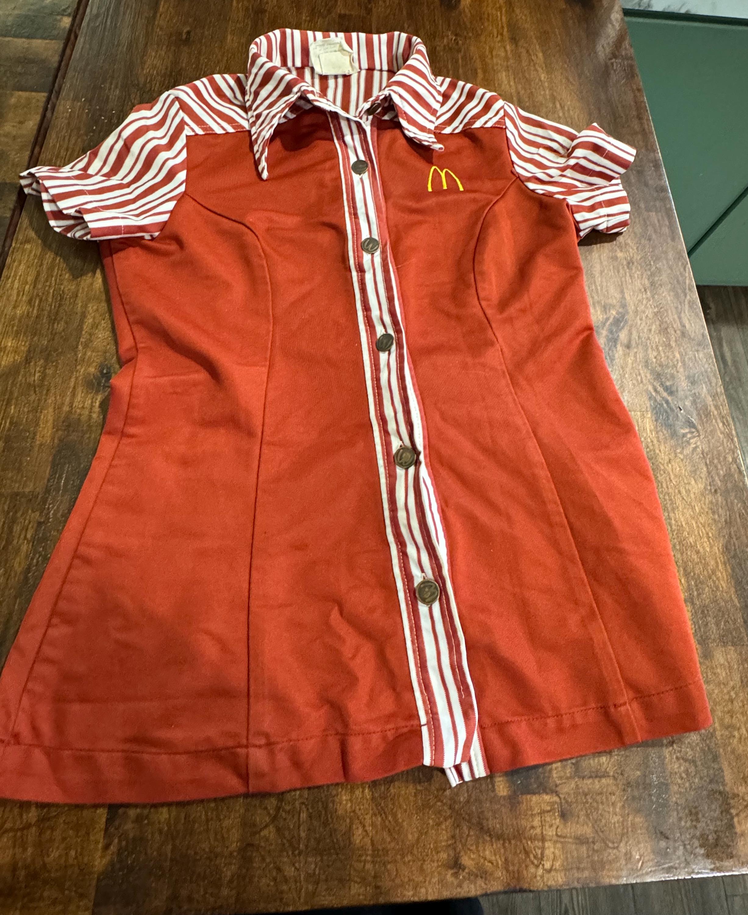 1976 Rare Mcdonalds Employee Uniform Shirt Stan Herman (no. 2 Size