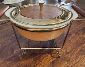 Mid Century Modern 1950's Fire King Chafing Dish and Rare Fire King Bowl