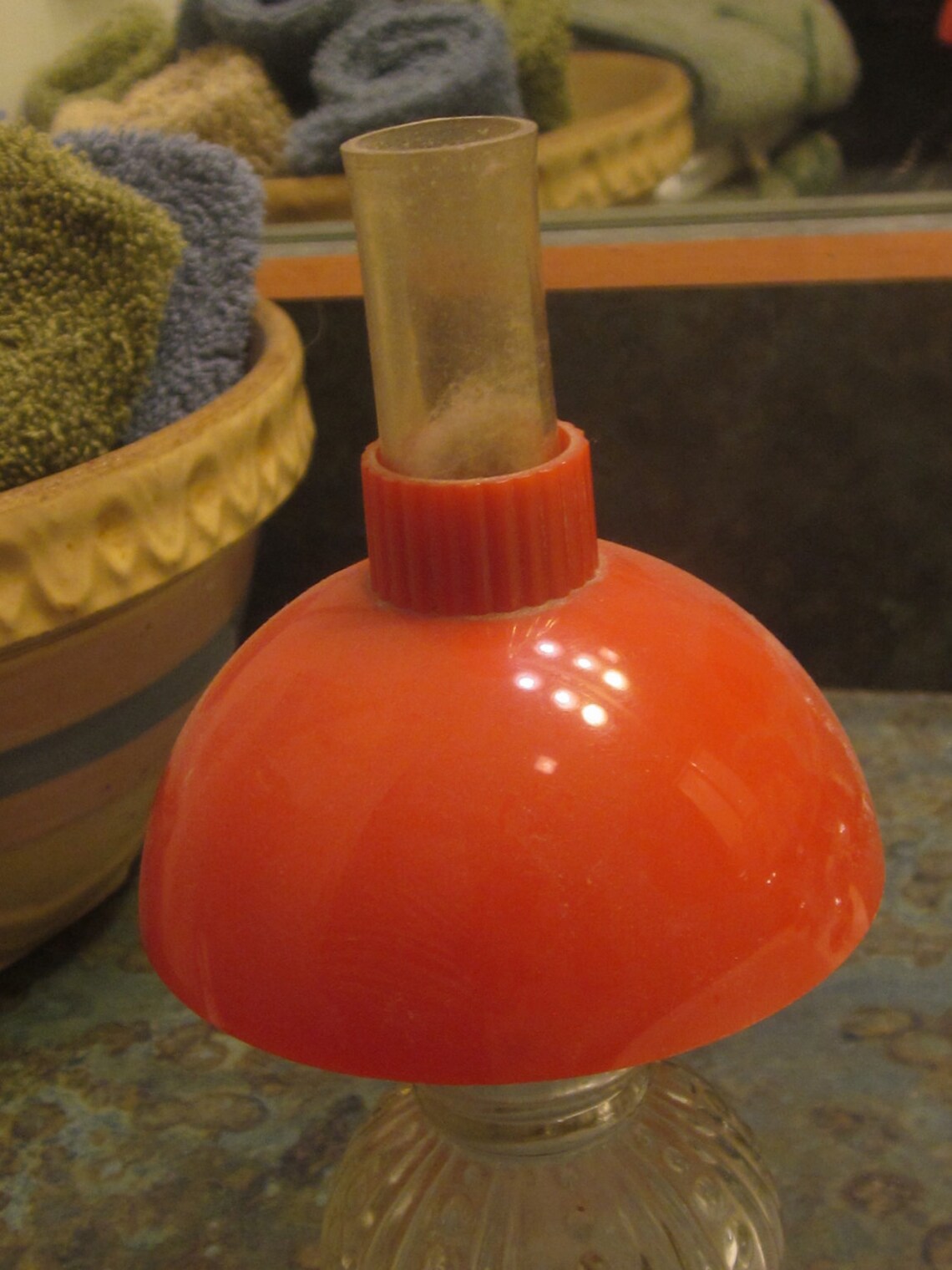 Vintage Lander Oil Lamp Perfume Bottle 7 Inch Red Shade Etsy