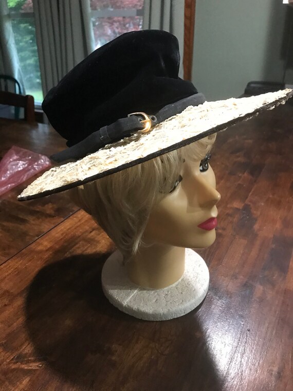 Vintage Lazarus Paris Cartwheel Model Hat 1950's
